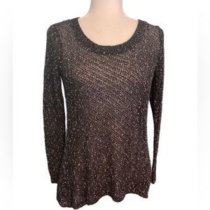 Eileen Fisher black and white knit sweater size S